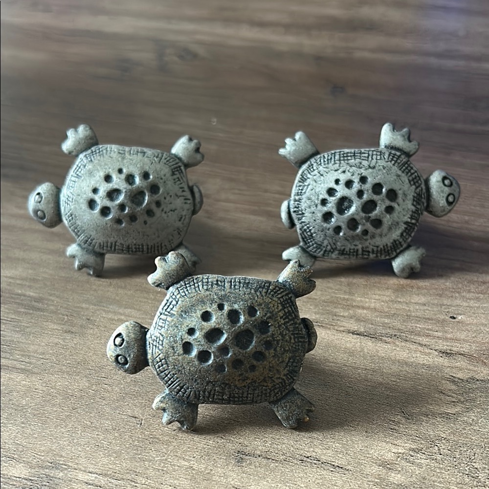 Set of 3 Sea Turtle Metal Dresser Cabinet Drawer Knob Pull Hardware